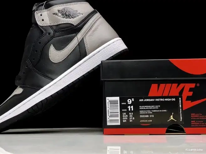 555088-013 Black Retro Shadow High 1 Grey Jordan Air OG 0520